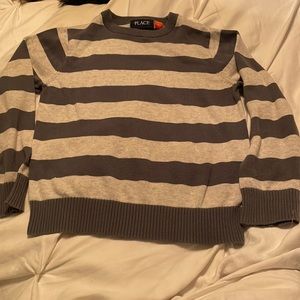 Boys grey, striped, sweater
